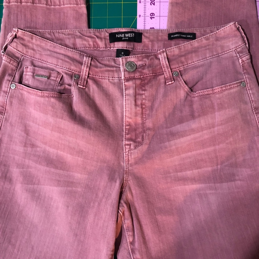 EUC Women’s NINE WEST Gramercy Skinny Ankle Pink Jeans